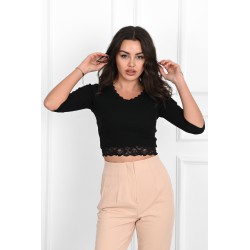 Bluza dama bumbac tetra cu dantela 1368