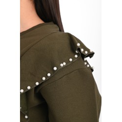 Bluza dama bumbac volan tull 1440-23