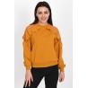 Bluza dama bumbac volan cu dantela 1453-23