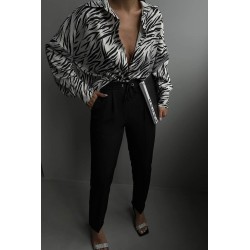 Pantalon dama casual cu siret 6199-23