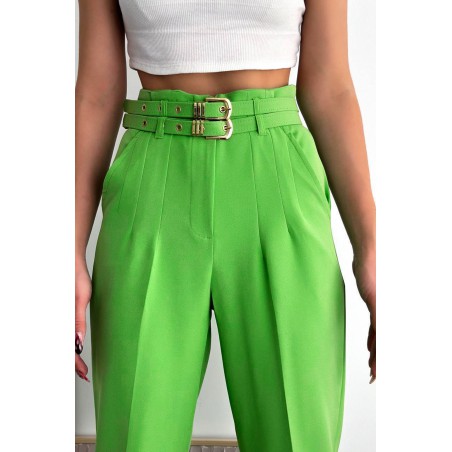 Pantalon dama office cu curele 6208-23