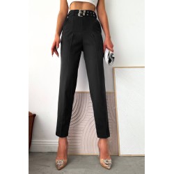 Pantalon dama office cu curele 6208-23