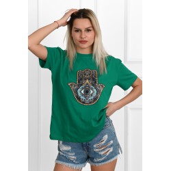 Tricou dama bumbac Hamsa Hand 1548