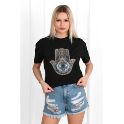Tricou dama bumbac Hamsa Hand 1548