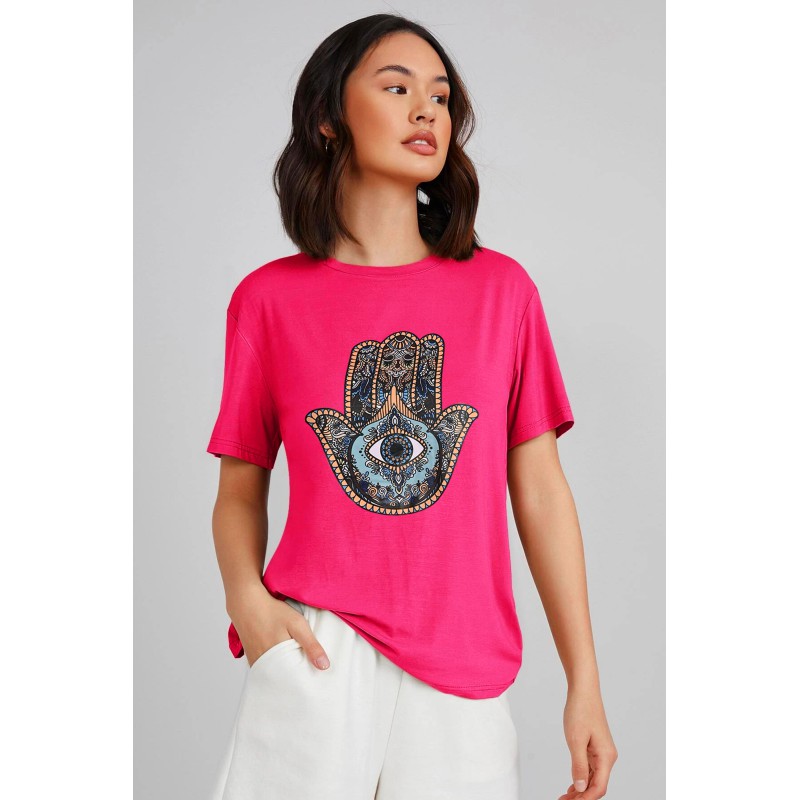 Tricou dama bumbac Hamsa Hand 1548