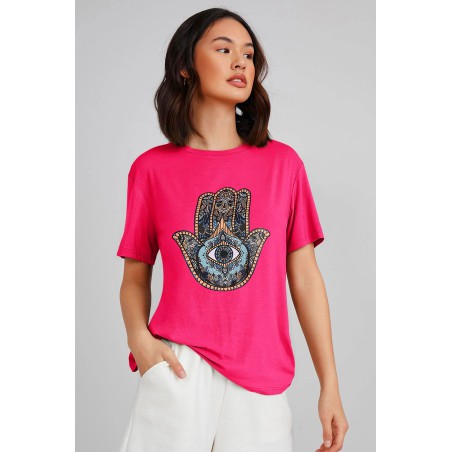 Tricou dama bumbac Hamsa Hand 1548