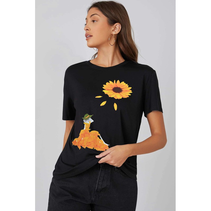 Tricou dama bumbac Crizantema 1547