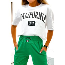 Trening dama bumbac California cu scris negru 3755-23