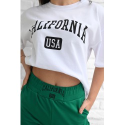Trening dama bumbac California cu scris negru 3755-23