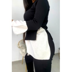 Bluza dama bumbac tetra cu volan 1471-23