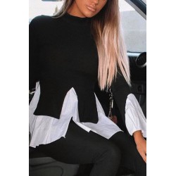 Bluza dama bumbac tetra cu volan 1471-23