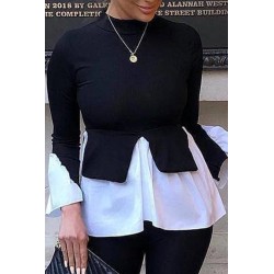 Bluza dama bumbac tetra cu volan 1471-23