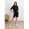 Trening dama marimi mari cu dungi si pantaloni scurti 3768-23