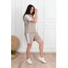 Trening dama marimi mari cu dungi si pantaloni scurti 3768-23
