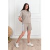 Trening dama marimi mari cu dungi si pantaloni scurti 3768-23