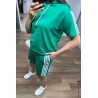 Trening dama marimi mari cu dungi si pantaloni scurti 3768-23
