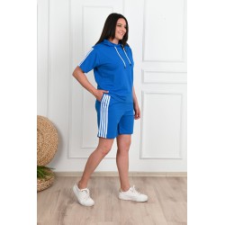 Trening dama marimi mari cu dungi si pantaloni scurti 3768-23