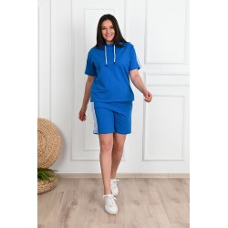 Trening dama marimi mari cu dungi si pantaloni scurti 3768-23