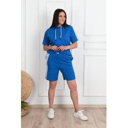 Trening dama marimi mari cu dungi si pantaloni scurti 3768-23