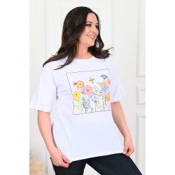 Tricou dama marimi mari Floral Frame 1571-23