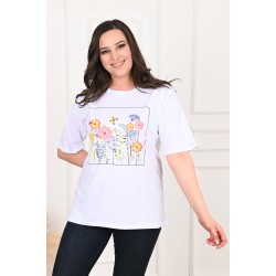 Tricou dama marimi mari Floral Frame 1571-23