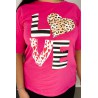 Tricou dama marimi mari Love Print 1577-23