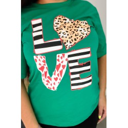 Tricou dama marimi mari Love Print 1577-23