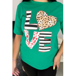 Tricou dama marimi mari Love Print 1577-23