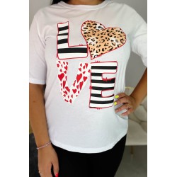 Tricou dama marimi mari Love Print 1577-23