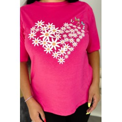 Tricou dama marimi mari Floral Heart 1575-23