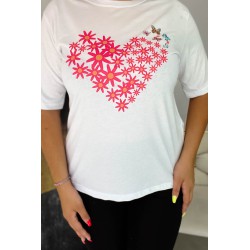 Tricou dama marimi mari Floral Heart 1575-23