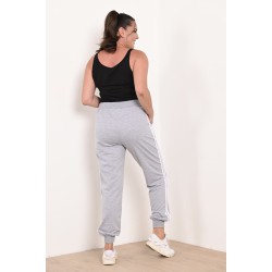 Pantalon dama marimi mari de trening 2 dungi 6008-22