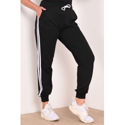 Pantalon dama marimi mari de trening 2 dungi 6008-22