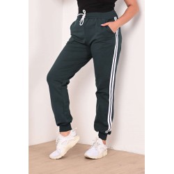 Pantalon dama marimi mari de trening 2 dungi 6008-22