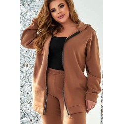 Trening dama marimi mari vatuit cu fermoar si gluga 3590