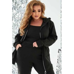 Trening dama marimi mari vatuit cu fermoar si gluga 3590