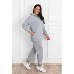 Trening dama marimi mari vatuit cu fermoar si gluga 3590