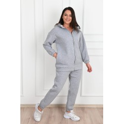 Trening dama marimi mari vatuit cu fermoar si gluga 3590