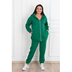 Trening dama marimi mari vatuit cu fermoar si gluga 3590