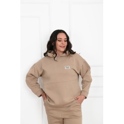 Trening dama marimi mari vatuit cu gluga Classic 3588