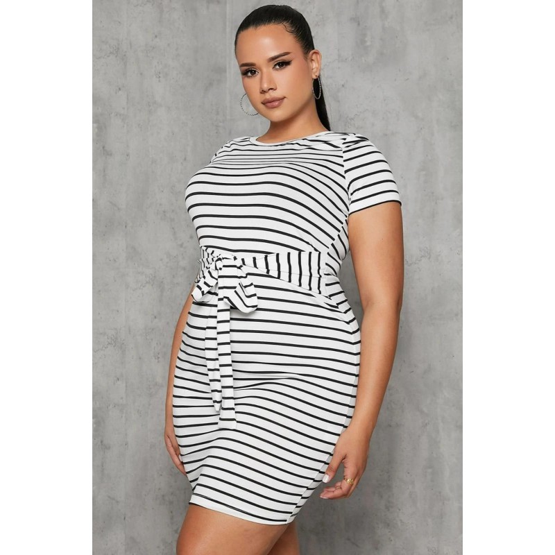 Rochie dama marimi mari cu dungi 5082