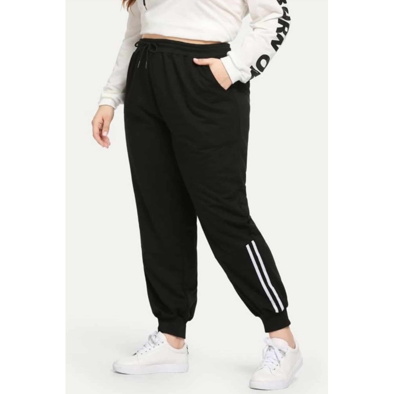 Pantalon dama marimi mari de trening cu dungi 9046