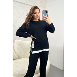 Trening dama bumbac cu fermoar lateral People 3422