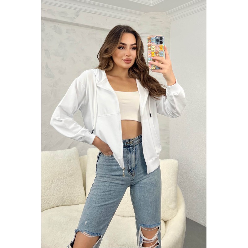 Hanorac dama cu fermoar si gluga 1578-23