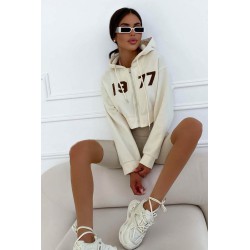 Hanorac dama cu gluga si imprimeu 1977