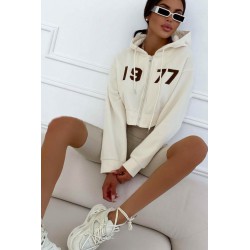 Hanorac dama cu gluga si imprimeu 1977