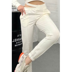 Pantalon dama bumbac cu decupaj 6225