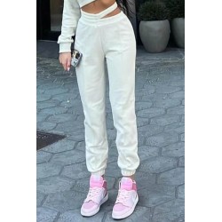 Pantalon dama bumbac cu decupaj 6225