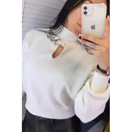 Pulover dama moale cu lant 911