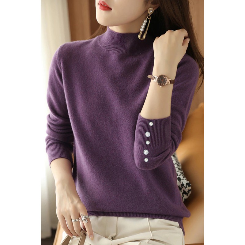 Pulover dama moale cu perle si strasuri 308